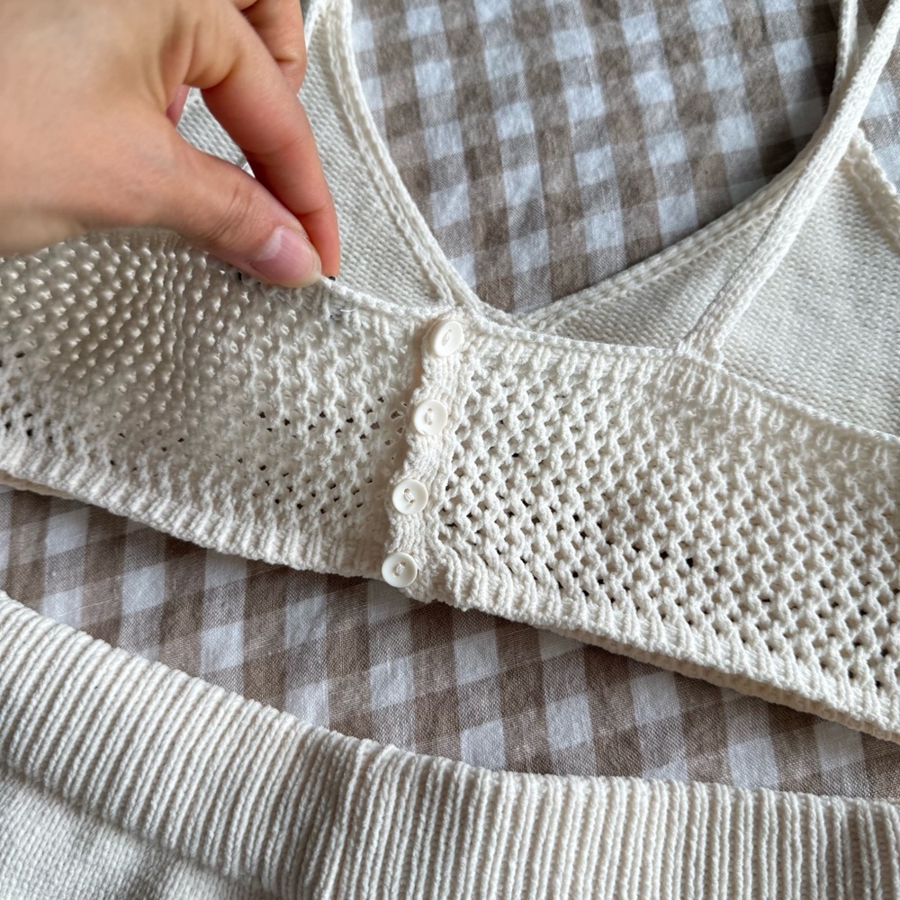 Zara Cream Knit Bralette and Shorts Set - Picture 8 of 12